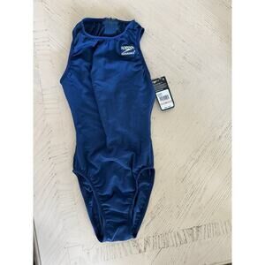 Speedo Endurance+ Women's Zip Up Swimsuit Size 6/28 NWT Navy